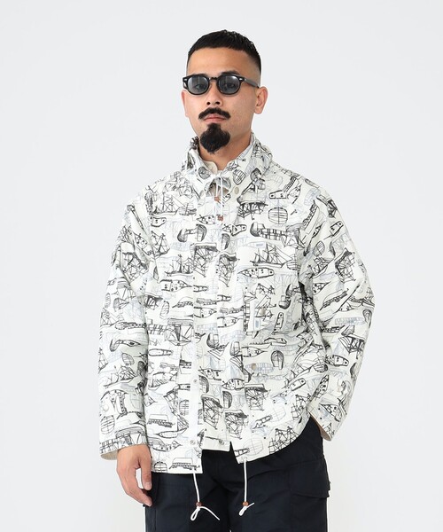 BEAMS PLUS(ビームスプラス)の「BEAMS PLUS / 2レイヤー プリント セーリング ジャケット(ブルゾン・メンズ・ホワイト/ブルー・S/L/XL/M)」の13枚目の写真