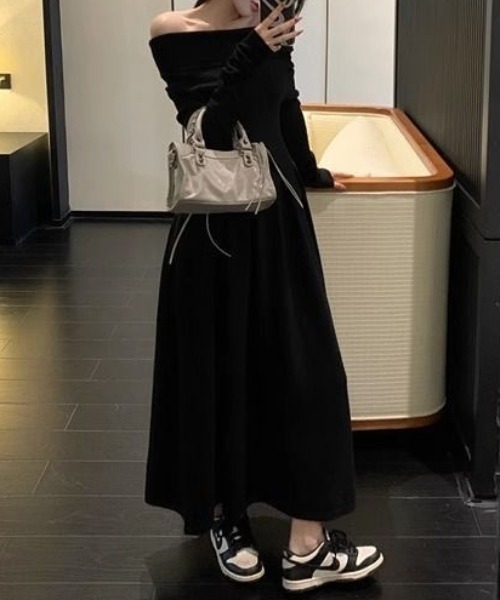 セール】セクシーオフショルダーロングワンピース（ワンピース