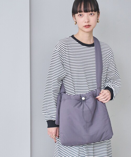 coen(コーエン)の「ドローコードパディングショルダーバッグ(ショルダーバッグ・レディース・ダークグレー/ブラック/オフホワイト・FREE)」の6枚目の写真