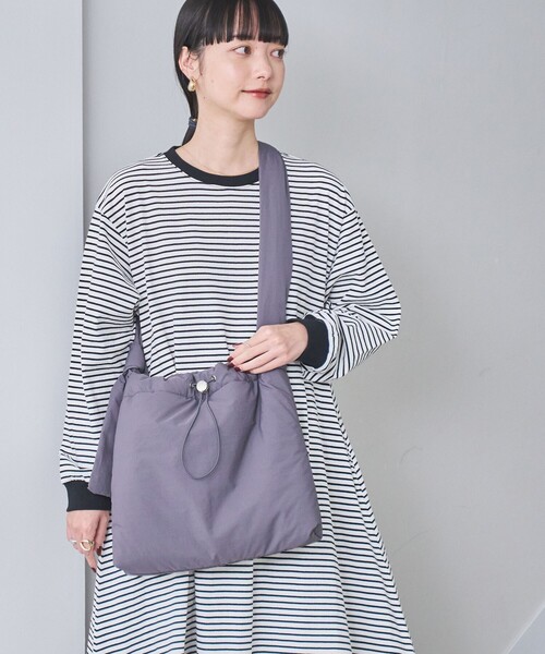 coen(コーエン)の「ドローコードパディングショルダーバッグ(ショルダーバッグ・レディース・ダークグレー/ブラック/オフホワイト・FREE)」の7枚目の写真