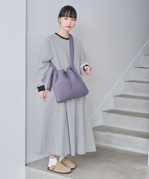 coen(コーエン)の「ドローコードパディングショルダーバッグ(ショルダーバッグ・レディース・ダークグレー/ブラック/オフホワイト・FREE)」の8枚目の写真