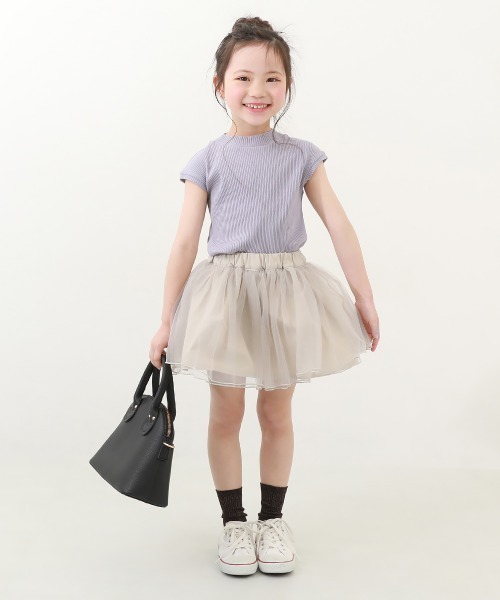 devirock(デビロック)の「ふわっと広がる ボリュームチュール 1分丈スカッツ(スカート・キッズ・アイボリー/パープル系3/ブラック/ピンク系3・90cm/80cm/120cm/110cm/100cm/140cm/130cm)」の5枚目の写真