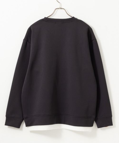 URBAN COLLECTION（アーバンコレクション）の「URBAN COLLECTION ポンチ素材 エアスムージーレイヤードトレーナー（スウェット・メンズ・チャコールグレー/ベージュ/ブルーグレー・XL/L/M/S）」の4枚目の写真