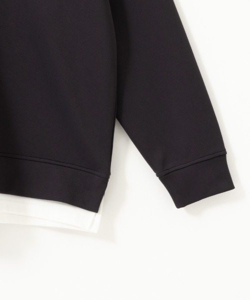 URBAN COLLECTION（アーバンコレクション）の「URBAN COLLECTION ポンチ素材 エアスムージーレイヤードトレーナー（スウェット・メンズ・チャコールグレー/ベージュ/ブルーグレー・XL/L/M/S）」の7枚目の写真