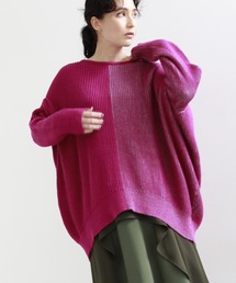 切替バックスリットニットプルオーバー