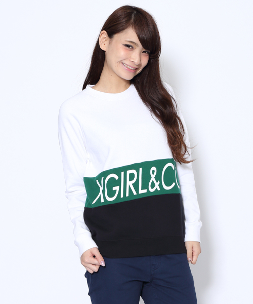 X-girl（エックスガール）の「SPORTY SWEAT TOP（スウェット・レディース・ホワイト/ネイビー/アッシュ・1/2）」の5枚目の写真