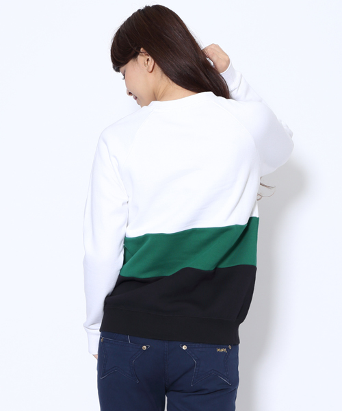 X-girl（エックスガール）の「SPORTY SWEAT TOP（スウェット・レディース・ホワイト/ネイビー/アッシュ・1/2）」の7枚目の写真