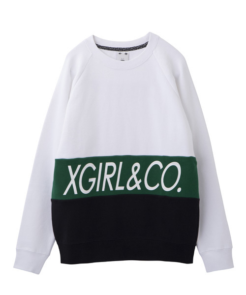 X-girl（エックスガール）の「SPORTY SWEAT TOP（スウェット・レディース・ホワイト/ネイビー/アッシュ・1/2）」の4枚目の写真