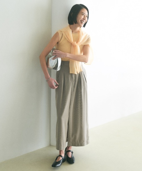 Mila Owen（ミラオーウェン）の「フロントベンツ2タックストレートスカート（スカート・レディース・ストライプ/ベージュ/チャコールグレー・1/0）」の17枚目の写真