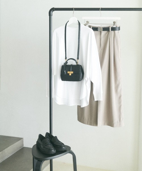 Mila Owen（ミラオーウェン）の「フロントベンツ2タックストレートスカート（スカート・レディース・ストライプ/ベージュ/チャコールグレー・1/0）」の19枚目の写真