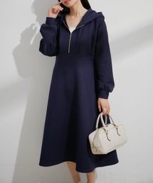 VIS | スフレタッチフーディーワンピース【洗える】(ワンピース)