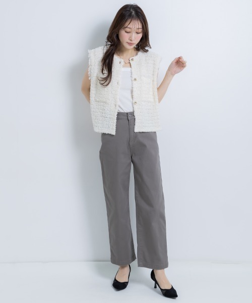 Petitjo(プッチージョ)の「小さいサイズ ゆるフィットワイドパンツ 低身長さん・小柄女性(その他パンツ・レディース・ライトベージュ/ブラック/オフホワイト/チャコール・PSS/PS/PM/PL)」の15枚目の写真