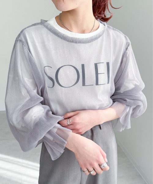 EPIMI E'PIMMY（エピミエピミー）の「フレアスリーブチュールプルオーバー（シャツ/ブラウス・レディース・ブラック/オフホワイト/グレー・MEDIUM）」の3枚目の写真