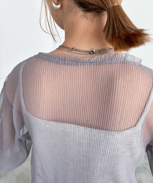 EPIMI E'PIMMY（エピミエピミー）の「フレアスリーブチュールプルオーバー（シャツ/ブラウス・レディース・ブラック/オフホワイト/グレー・MEDIUM）」の16枚目の写真