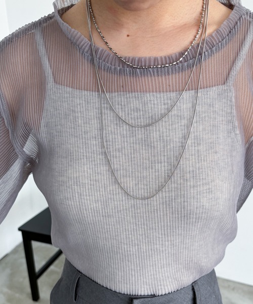 EPIMI E'PIMMY（エピミエピミー）の「フレアスリーブチュールプルオーバー（シャツ/ブラウス・レディース・ブラック/オフホワイト/グレー・MEDIUM）」の17枚目の写真