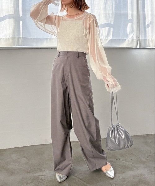 EPIMI E'PIMMY（エピミエピミー）の「フレアスリーブチュールプルオーバー（シャツ/ブラウス・レディース・ブラック/オフホワイト/グレー・MEDIUM）」の13枚目の写真