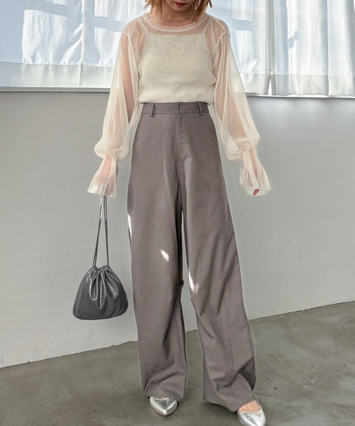 EPIMI E'PIMMY（エピミエピミー）の「フレアスリーブチュールプルオーバー（シャツ/ブラウス・レディース・ブラック/オフホワイト/グレー・MEDIUM）」の14枚目の写真