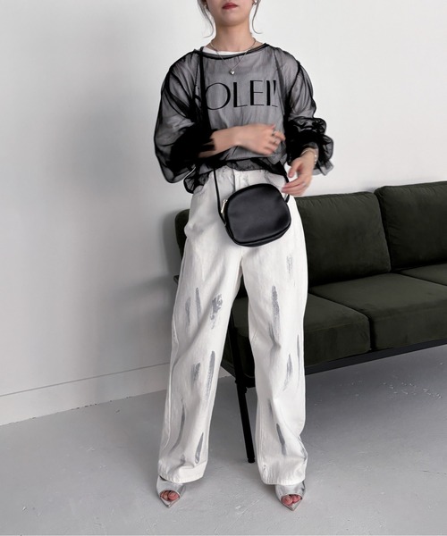 EPIMI E'PIMMY（エピミエピミー）の「フレアスリーブチュールプルオーバー（シャツ/ブラウス・レディース・ブラック/オフホワイト/グレー・MEDIUM）」の12枚目の写真