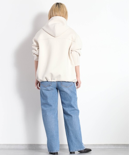 cepo（セポ）の「さらもちダンボールドロストフーディ（パーカー・レディース・オフホワイト/ブラック・M）」の13枚目の写真