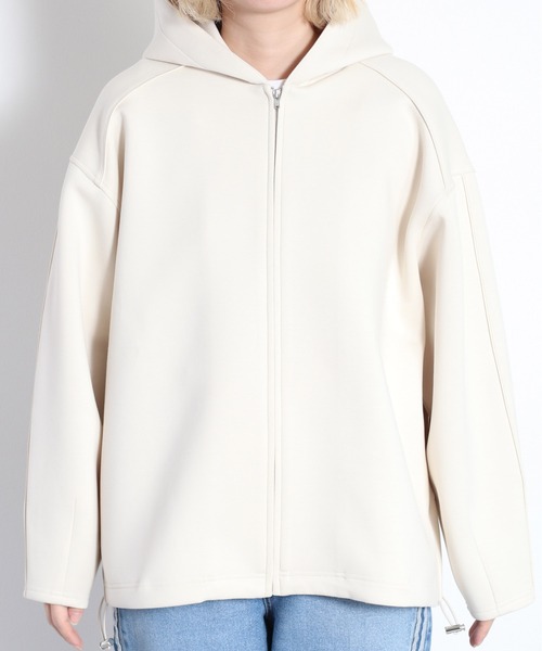 cepo（セポ）の「さらもちダンボールドロストフーディ（パーカー・レディース・オフホワイト/ブラック・M）」の9枚目の写真