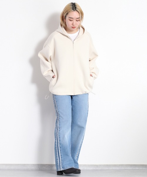 cepo（セポ）の「さらもちダンボールドロストフーディ（パーカー・レディース・オフホワイト/ブラック・M）」の22枚目の写真