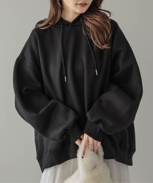 La-gemme（ラジェム）の「裏起毛フーディースウェット（パーカー・レディース・グレー/カーキブラウン/ブラック・フリー）」の9枚目の写真