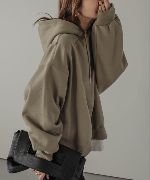 La-gemme（ラジェム）の「裏起毛フーディースウェット（パーカー・レディース・グレー/カーキブラウン/ブラック・フリー）」の15枚目の写真