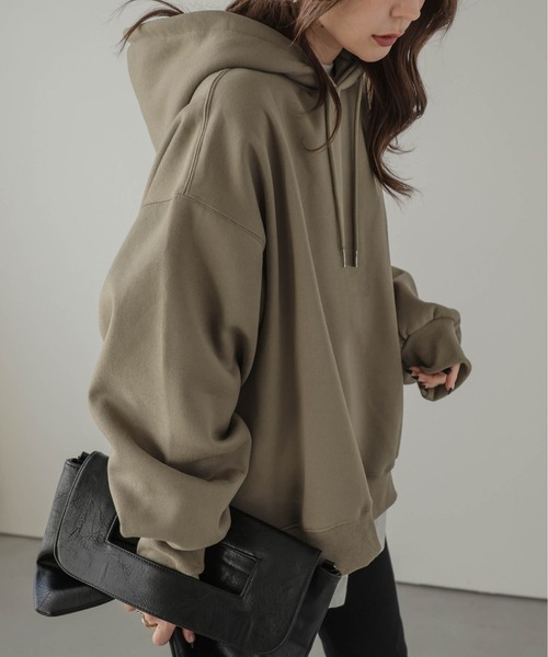 La-gemme（ラジェム）の「裏起毛フーディースウェット（パーカー・レディース・グレー/カーキブラウン/ブラック・フリー）」の16枚目の写真