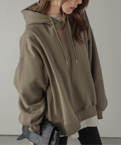 La-gemme（ラジェム）の「裏起毛フーディースウェット（パーカー・レディース・グレー/カーキブラウン/ブラック・フリー）」の17枚目の写真