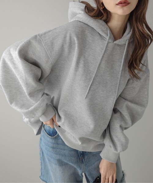 La-gemme（ラジェム）の「裏起毛フーディースウェット（パーカー・レディース・グレー/カーキブラウン/ブラック・フリー）」の5枚目の写真