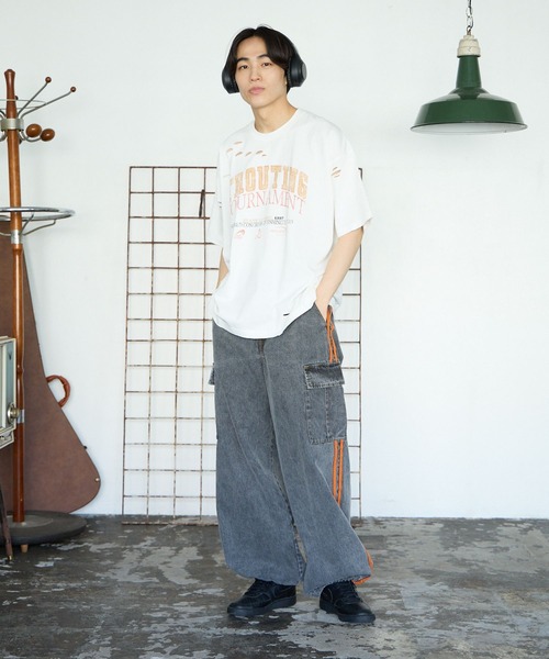 PBLIM(ページボーイリム)の「PBLIM/クラッシュダメージT(Tシャツ/カットソー・レディース・オフホワイト/カーキ/イエロー・MEDIUM/LARGE)」の15枚目の写真