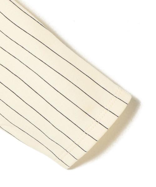 green label relaxing（グリーンレーベルリラクシング）の「ストライプ サガラ プルオーバー 7分袖◆（Tシャツ/カットソー・キッズ・オフホワイト/ワインレッド・105/115/125）」の10枚目の写真