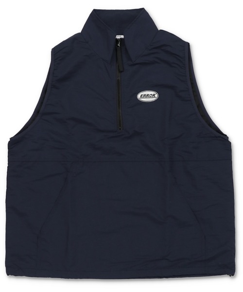 SPINNS(スピンズ)の「【ユニセックスで着用可能】ERROR刺繍ロゴ ナイロンハーフジップベスト(ベスト・メンズ・ブルー/ブラック/カーキ/グレー/ネイビー・ONESIZE)」の4枚目の写真