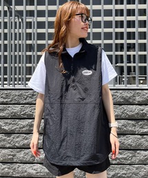 SPINNS | 【ユニセックスで着用可能】ERROR刺繍ロゴ ナイロンハーフジップベスト(ベスト)