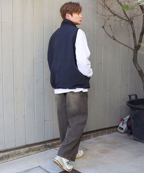 SPINNS(スピンズ)の「【ユニセックスで着用可能】ERROR刺繍ロゴ ナイロンハーフジップベスト(ベスト・メンズ・ブルー/ブラック/カーキ/グレー/ネイビー・ONESIZE)」の16枚目の写真