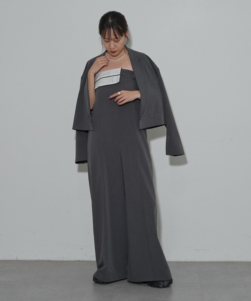 COLONY 2139(コロニートゥーワンスリーナイン)の「ターンダウンオールインワン(つなぎ/オールインワン・レディース・チャコールグレー/ベージュ・FREE)」の5枚目の写真