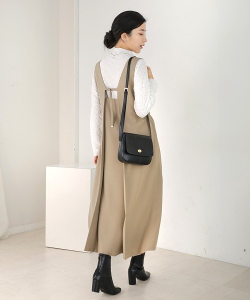 Bou Jeloud(ブージュルード)の「前後2WAYジャンスカ(ジャンパースカート・レディース・ベージュ/チャコールグレー・38)」の7枚目の写真