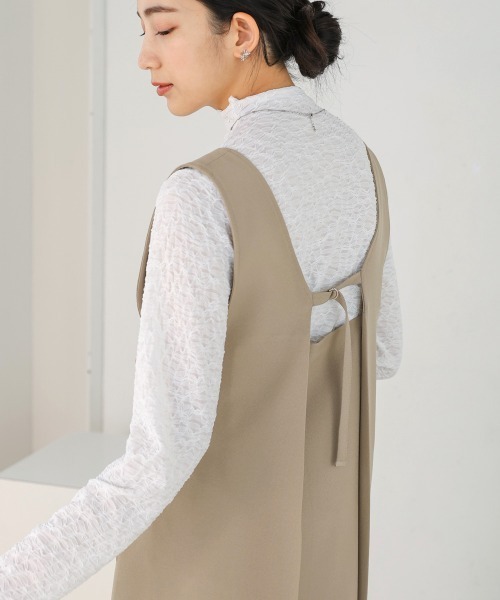 Bou Jeloud(ブージュルード)の「前後2WAYジャンスカ(ジャンパースカート・レディース・ベージュ/チャコールグレー・38)」の8枚目の写真