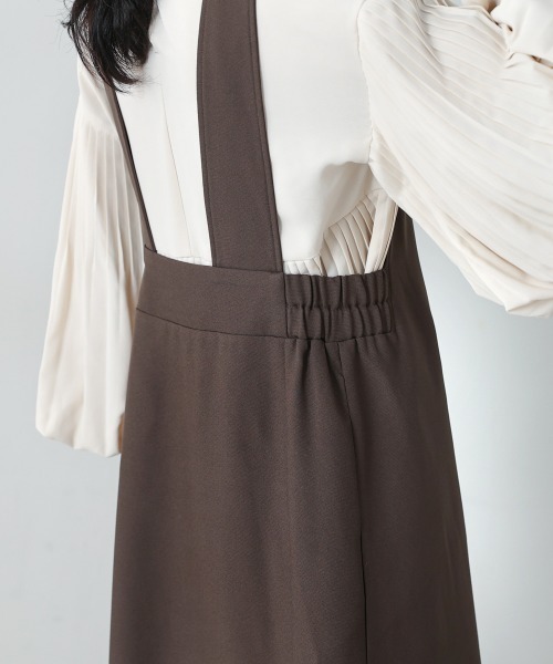 Bou Jeloud(ブージュルード)の「前後2WAYジャンスカ(ジャンパースカート・レディース・ベージュ/チャコールグレー・38)」の15枚目の写真