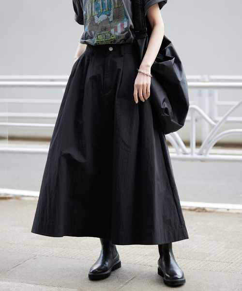 SLOBE IENA（スローブイエナ）の「ナイロンタックフレアスカート