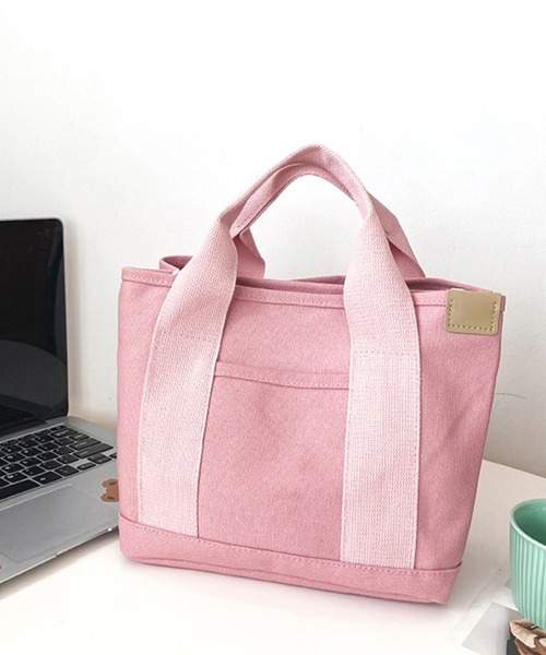 Miniministore(ミニミニストア)の「ミニ キャンバストートバッグ 帆布カバン(ハンドバッグ・レディース・ピンク/ホワイト/サンドベージュ/ミント/ホワイト×ブラック/ブラウン/ネイビー/ブラック/ブルー・FREE)」の9枚目の写真