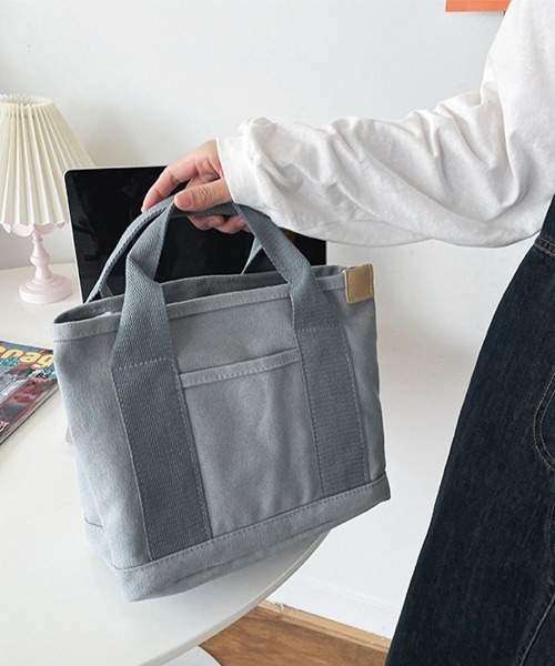 Miniministore(ミニミニストア)の「ミニ キャンバストートバッグ 帆布カバン(ハンドバッグ・レディース・ピンク/ホワイト/サンドベージュ/ミント/ホワイト×ブラック/ブラウン/ネイビー/ブラック/ブルー・FREE)」の8枚目の写真