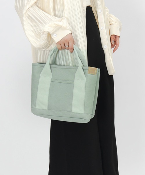 Miniministore(ミニミニストア)の「ミニ キャンバストートバッグ 帆布カバン(ハンドバッグ・レディース・ピンク/ホワイト/サンドベージュ/ミント/ホワイト×ブラック/ブラウン/ネイビー/ブラック/ブルー・FREE)」の6枚目の写真