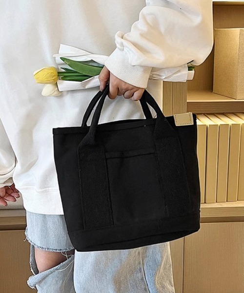 Miniministore(ミニミニストア)の「ミニ キャンバストートバッグ 帆布カバン(ハンドバッグ・レディース・ピンク/ホワイト/サンドベージュ/ミント/ホワイト×ブラック/ブラウン/ネイビー/ブラック/ブルー・FREE)」の3枚目の写真