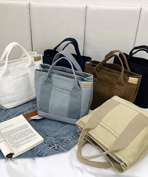 Miniministore(ミニミニストア)の「ミニ キャンバストートバッグ 帆布カバン(ハンドバッグ・レディース・ピンク/ホワイト/サンドベージュ/ミント/ホワイト×ブラック/ブラウン/ネイビー/ブラック/ブルー・FREE)」の12枚目の写真