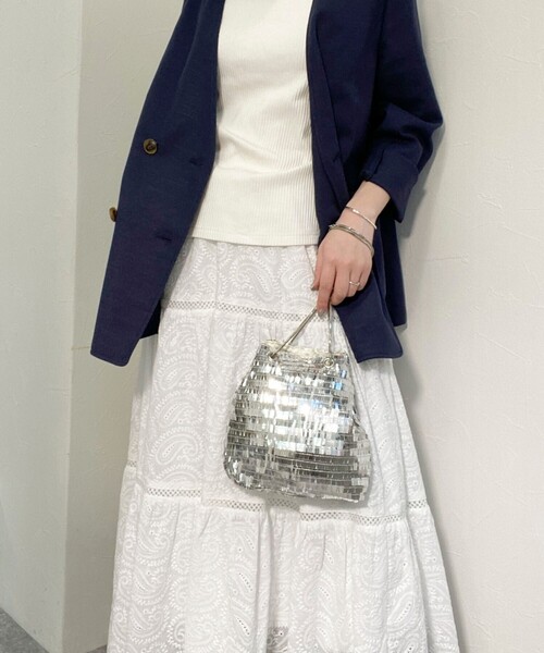 JETEE（ジュテ）の「【JETEE/ ジュテ】スクエアスパンミニバッグ（ショルダーバッグ・レディース・シルバー/ホワイト/ブラウン・FREE）」の9枚目の写真