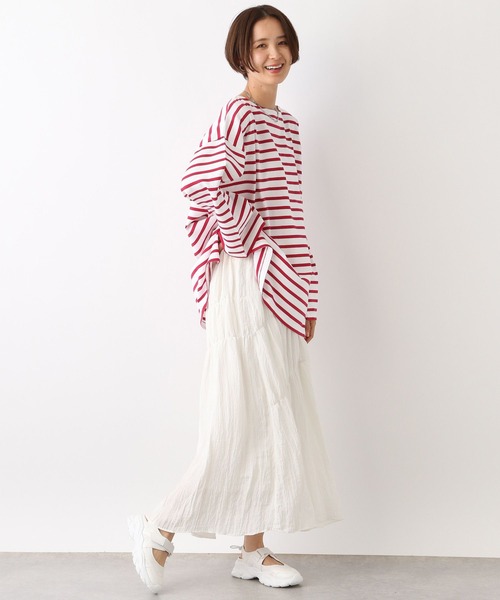 LEPSIM（レプシィム）の「ランダムシャーリングスカート　992129（スカート・レディース・オフホワイト/ブラック・FREE）」の3枚目の写真