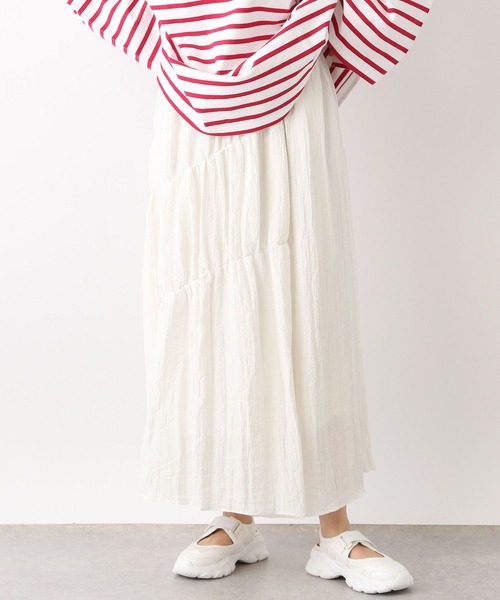 LEPSIM（レプシィム）の「ランダムシャーリングスカート　992129（スカート・レディース・オフホワイト/ブラック・FREE）」の6枚目の写真