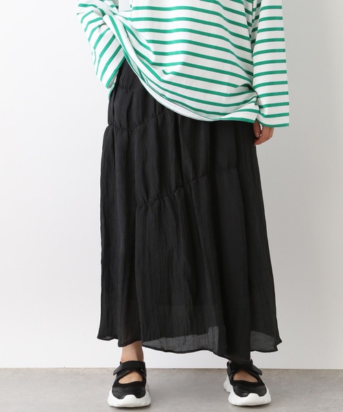 LEPSIM（レプシィム）の「ランダムシャーリングスカート　992129（スカート・レディース・オフホワイト/ブラック・FREE）」の11枚目の写真