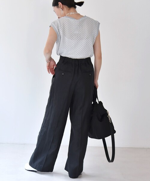 quaranciel(カランシエル)の「quaranciel:〈手洗い可能〉レース クルーネック ノースリーブ プルオーバー(Tシャツ/カットソー・レディース・ホワイト/ライトグレー/ブラック・ONE SIZE)」の11枚目の写真